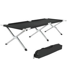 Feldbett aus Aluminium, schwarz