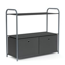 Regal mit 2 Aufbewahrungsboxen 79 x 72 cm anthrazit