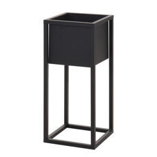 Blumentopf mit Gestell Metall 50 cm schwarz