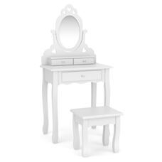 Kinder Schminktisch mit Hocker weiss