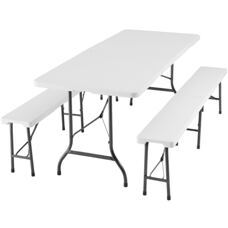 Campingtischgarnitur klappbar weiss