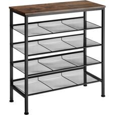 Schuhregal Bournemouth Industrial Holz dunkel, rustikal