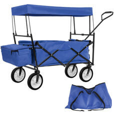 Faltbarer Bollerwagen Dach & Tragetasche blau