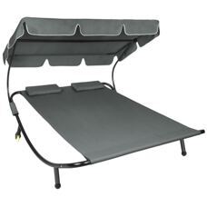 Gartenliege für 2 Personen schwarz/grau
