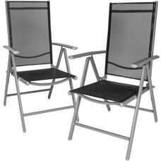 2 Aluminium Gartenstühle schwarz/silber