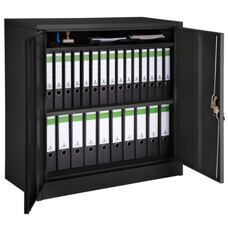 Aktenschrank mit 3 Böden, schwarz