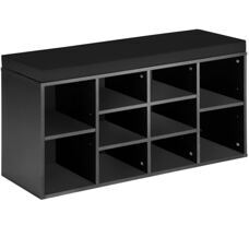 Schuhschrank mit Sitzkissen schwarz