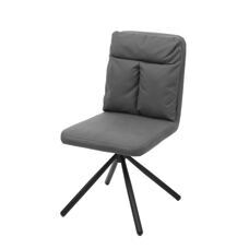 Esszimmerstuhl Küchenstuhl, drehbar Auto-Position Textil/Stoff ~ grau