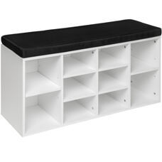 Schuhschrank mit Sitzkissen schwarz/weiss