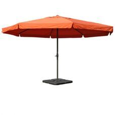 Alu-Sonnenschirm Meran Pro, mit Volant Ø 5m ~ terracotta + Ständer