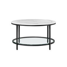 Couchtisch Wohnzimmertisch Moderner Stil Marmor Glas Weiss