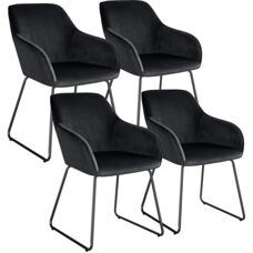 Esszimmerstuhl Jeane Samtoptik schwarz/schwarz 4er Set