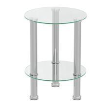 Beistelltisch Glas JUNIPER rund 35 x 47 cm silber