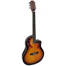 Roundback Elektro-Akustik Gitarre Tobaco Sunburst