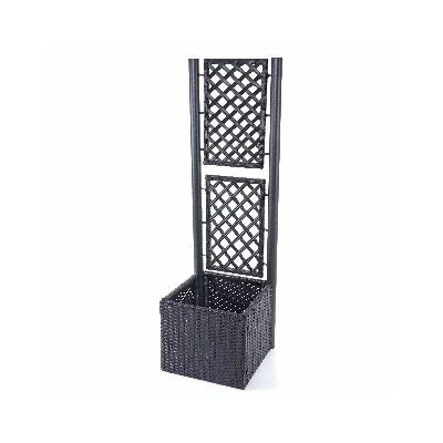 Rankgitter Rattan Pflanzkasten Rankhilfe 142x43x43cm Anthrazit
