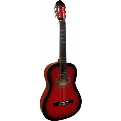 Klassische Gitarre 4/4 rot schattiert