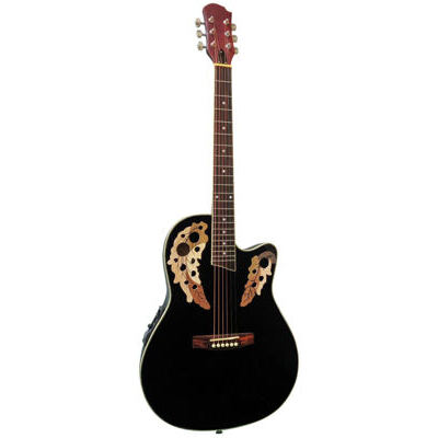 Roundback Elektro-Akustik Gitarre Schwarz