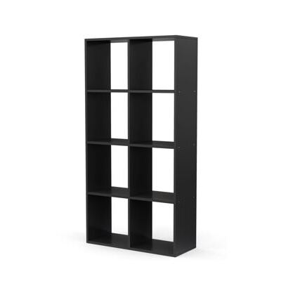 Raumteiler Bücherregal LIAM 8 Fächer schwarz