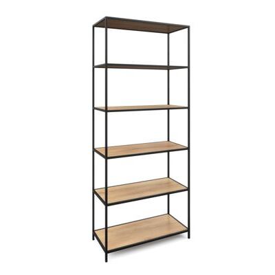 Bücherregal SEAFORD 77 x 35 x 185 cm braun/schwarz