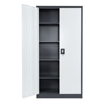 Aktenschrank mit 5 Böden weiss/anthrazit