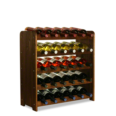 Weinregal für 30 Flaschen - Braun geölt