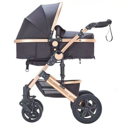 Kinderwagen COZY 2 in 1 schwarz / gold