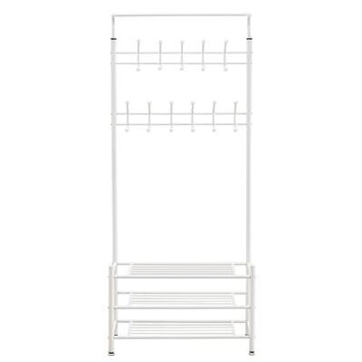 Garderobe mit 3 Schuhablagen weiss