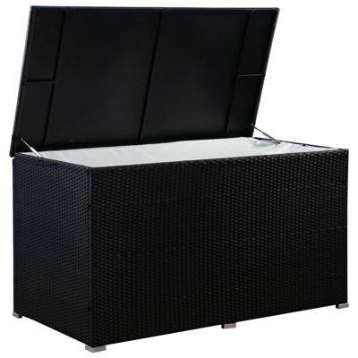 Rattan Kissenbox ZOE 150 x 80 x 85 cm schwarz