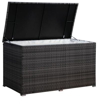 Rattan Kissenbox ZOE 150 x 80 x 85 cm grau