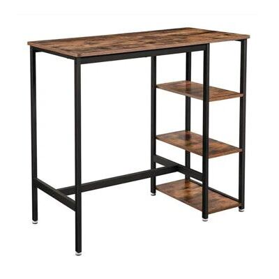 VASAGLE Bistrotisch Bartisch 3 Ablagen Industrielook