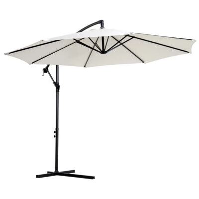 Ampelschirm Sonnenschirm D:300cm mit Handkurbel creme