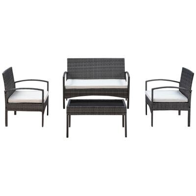 Gartenset CATANIA Rattan grau