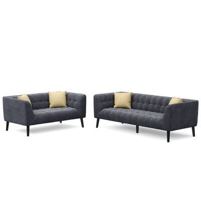 Sofa Set MERLIN samt-anthrazit
