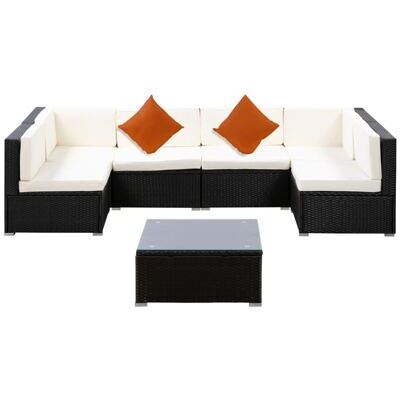 Rattanlounge RAVENNA schwarz