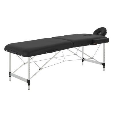 2-Zonen Massageliege schwarz