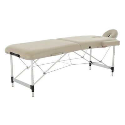 Massageliege 2-Zonen Alu beige