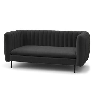 Sofa Samt ASHLEY 2-Sitzer anthrazit