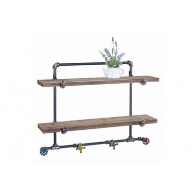 Wandgarderobe Garderobe Industrial Stahl-Rohr 70x54x23cm