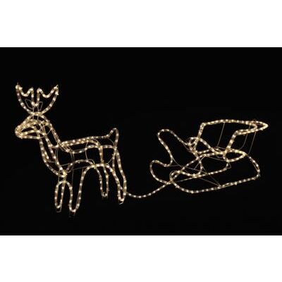 LED Rentier mit Schlitten 145 cm