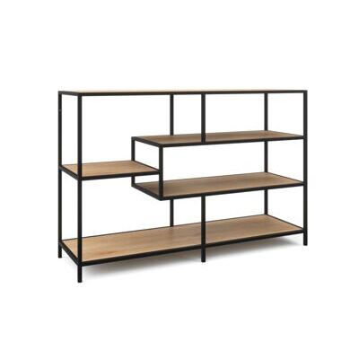 Bücherregal SEAFORD 114 x 78 cm braun/schwarz