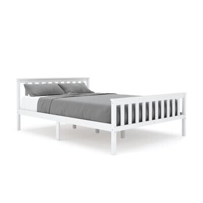 Bett Massivholz EMILY 140 x 200 cm weiss