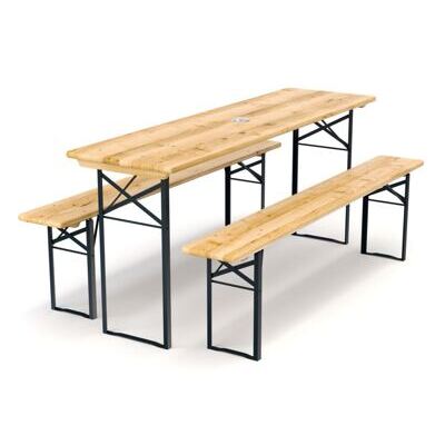 Festbank Bierzeltgarnitur 177 x 46/23 cm mit Schirmloch