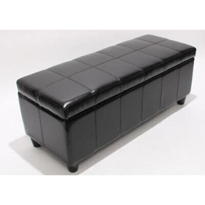 Sitzbank mit Aufbewahrung Kriens, 112x45x45cm (schwarz)