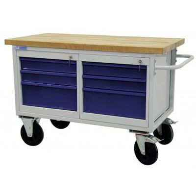 Werkbank-Tischwagen 830x1300x600 mm, 6 Schubladen ADB