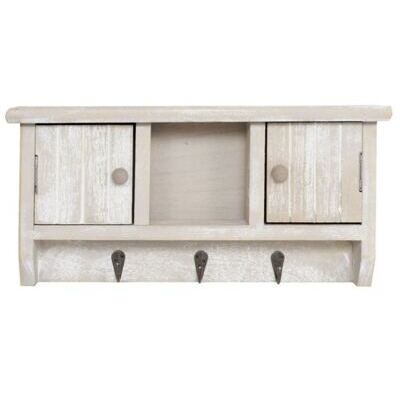 Schlüsselbrett, Schlüsselkasten mit Türen ~ shabby beige