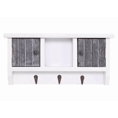 Schlüsselbrett Schlüsselkasten mit Türen ~ shabby grau