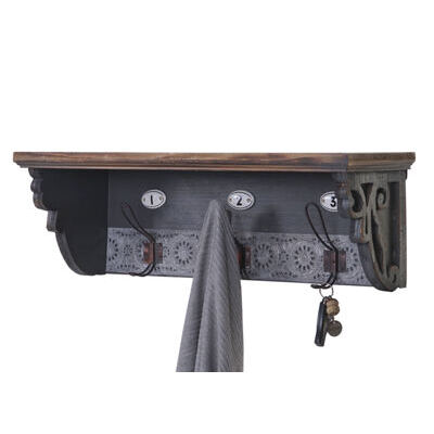 Wandgarderobe HWC, Tanne Holz massiv 22x60x18cm