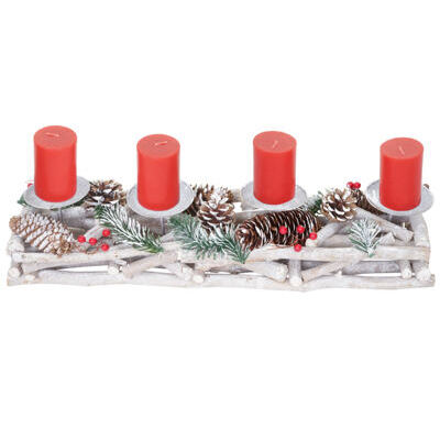 Adventskranz Weihnachtsdeko 50cm Kerzen rot