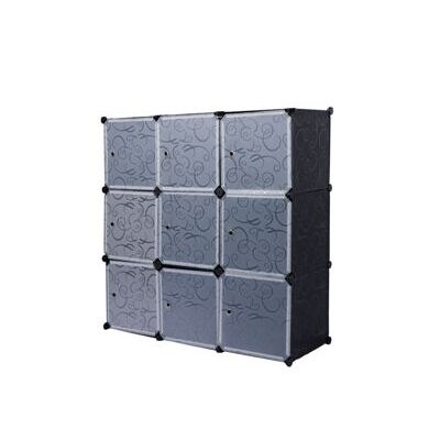 Kleiderschrank Steckregal schwarz / weiss 9 Boxen