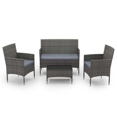 Gartenset Rattan MALIA grau/anthrazit